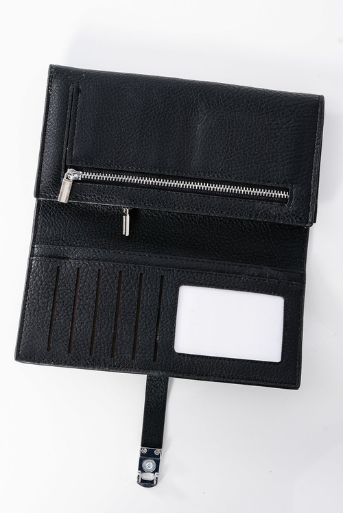 Elegantná ženská čierna magnet peňaženka