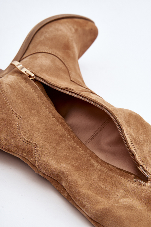 Zazoo 3427 Dámske Semišové Kozáčiky Beige