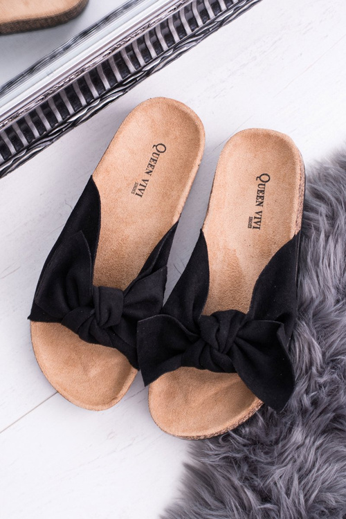 Dámske čierne flip -flops na krokard Dominica