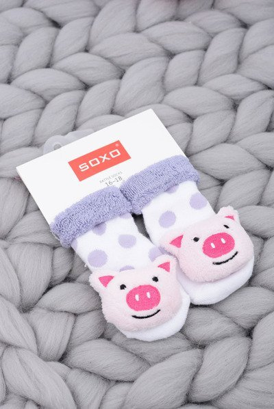 Baby Socks with Rattle Soxo Pig