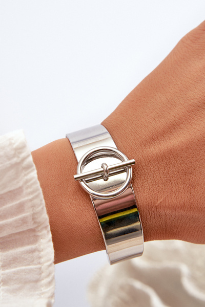 Dámský náramek s ozdobou z nerezové oceli stříbrný