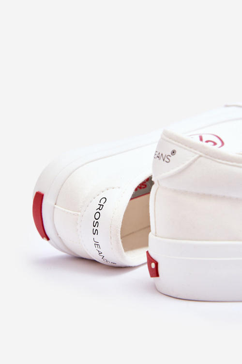 Dámske materiálne tenisky krížové džínsy LL2R4043 biele