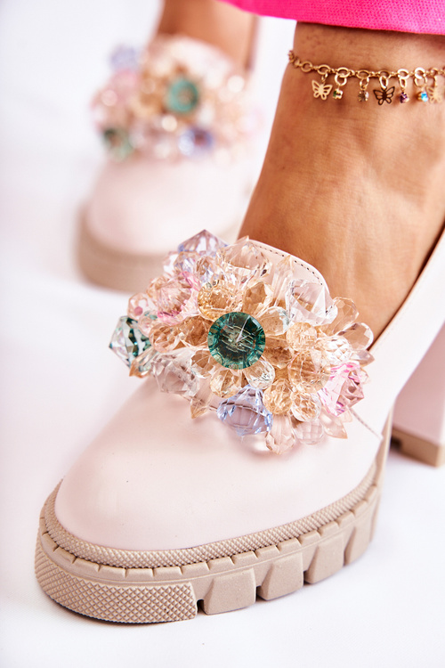 Elegantné čerpadlá s hladkou svetloružovou stravinou