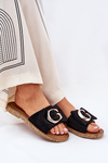 Plné Dámské Sandály S Ozdobným Detalem Černé Nellodra
