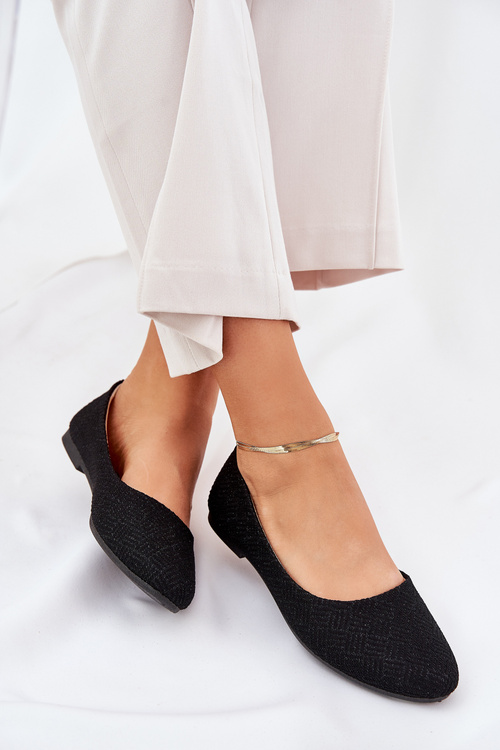 Dámské Baletky Ploché S třpytkami Černé Tatorelis