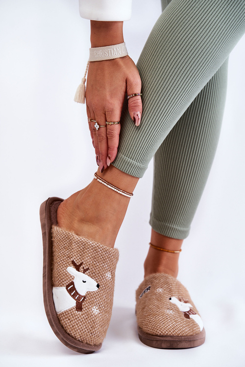 Dámske vianočné papci s sobom Brown Millio