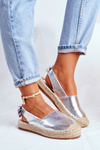 Ženský espadrilles strieborný kadres