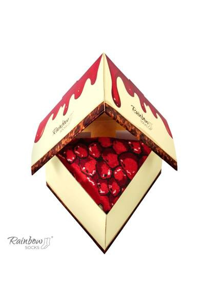 Duhové ponožky 1 pár ponožek Newyorský tvarohový koláč s třešní