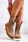 Kožené vysoké topánky, Nicole svetlo hnedá 2706