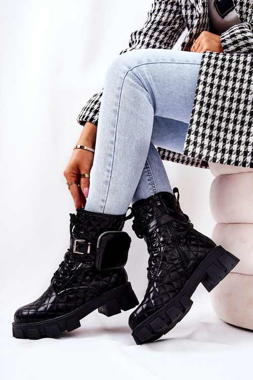 Čierne maureen prešívané topánky