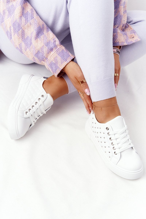 Dámske biele a strieborné tenisky