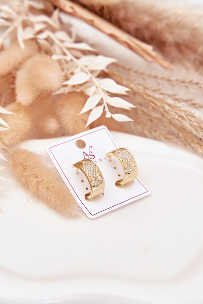 Dámské náušnice z chirurgické oceli s čiróny zlaté