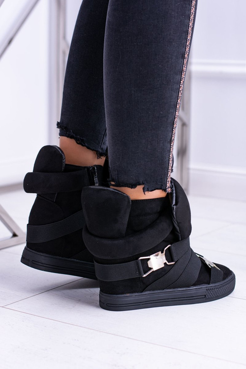 Semišové Klínové Tenisky Lu Boo Černé