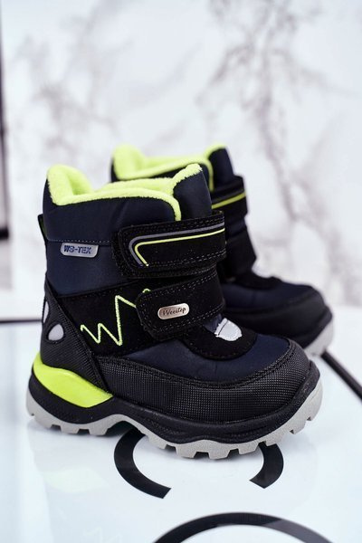 Dámské Sněhule Teplě Přírodní vlna Tmavě modré Booom