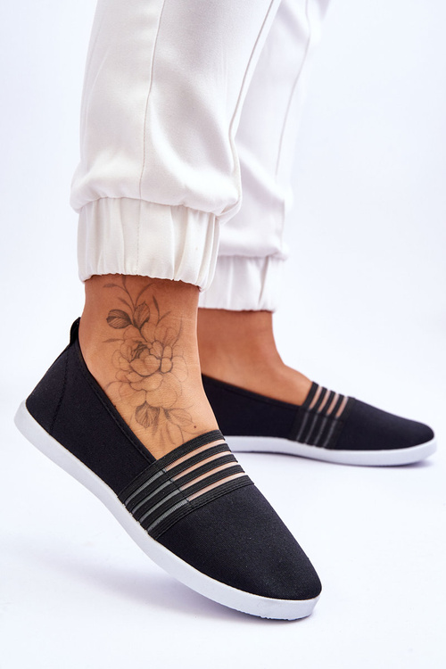 Dámské látkové tenisky Slip-On námořnická Černá Lilis