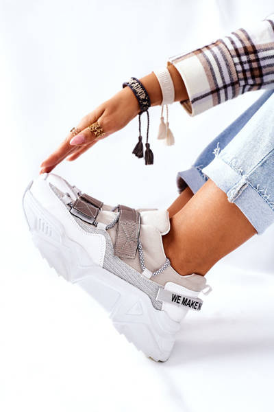 Dámská Sportovní Obuv Sneakersy Stříbrné Katerini