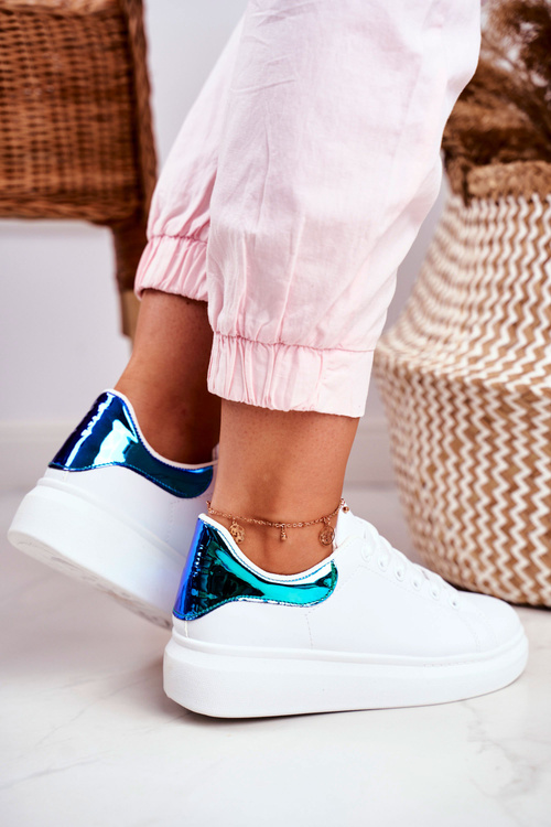 Športové dámske topánky lu boo biele kovové matilda