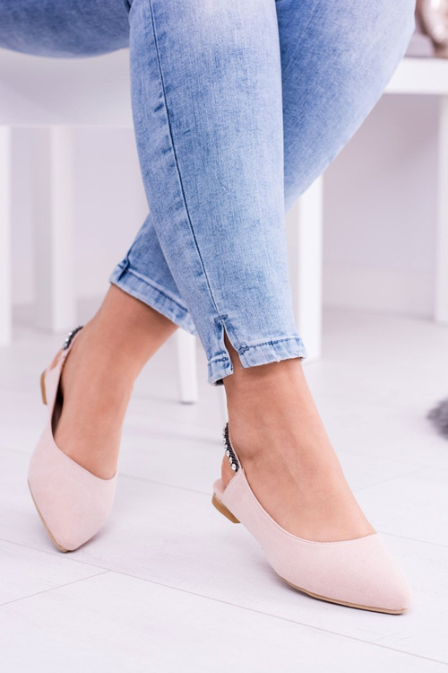 Lu Boo růžové Suede Ballerinas Macron