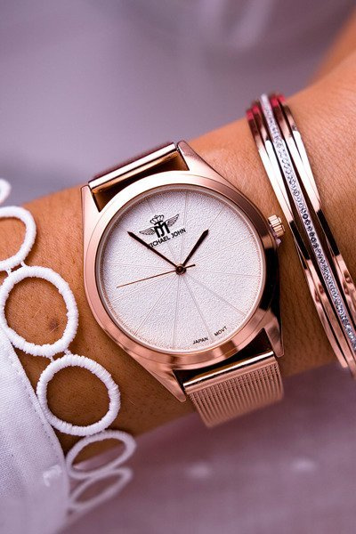 Dámske hodinky Michael John Pink Gold Armedana