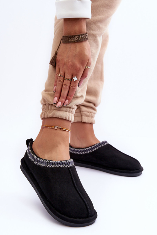 Ženský semišový papky s čiernou kožušinou Polinna