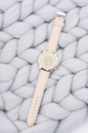 Women's Golden Stylish Watch Beige Strap