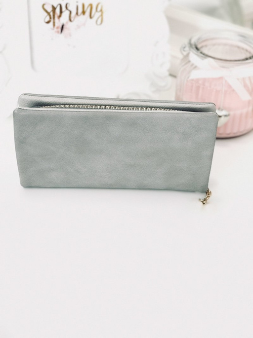 Large Women's Black Trendy Wallet Gold Zipper