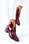 Kožené izolované vysoké podpätky Maciejka 04777-23 Bordo