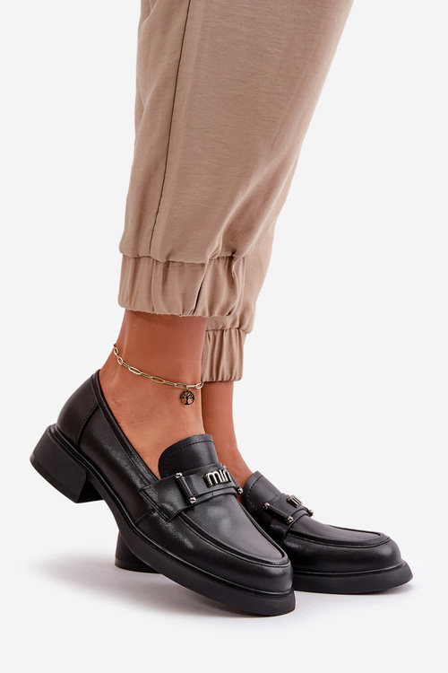 Elegantné Dámske Mokasíny Z Prírodnej Kože Čierne Vinceza 91114