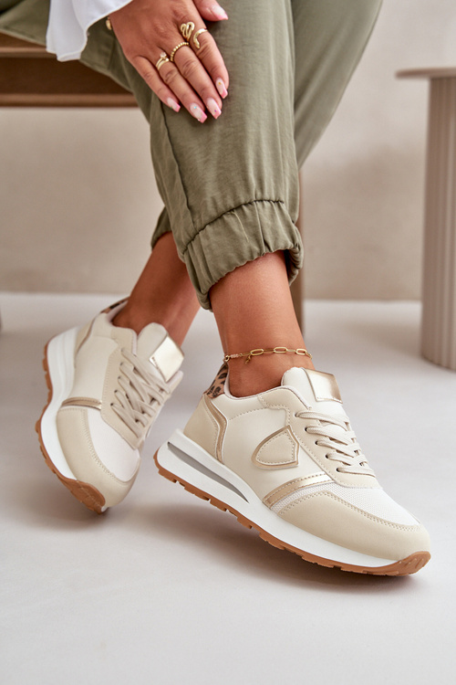 Dámské Tenisky Z Eko Kůže Béžové Velaniela