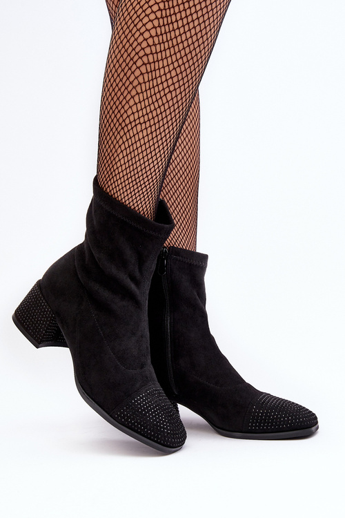 Dámské Nízké Podpatky S Ozdobou Černé Vissias