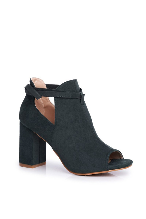 Dámské Kotníkové Boty Peep Toe Zelené Grays