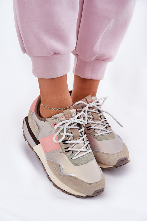 Dámské Semišové Tenisky Big Star RR274243 HI-POLY SYSTEM Šedo-Růžové