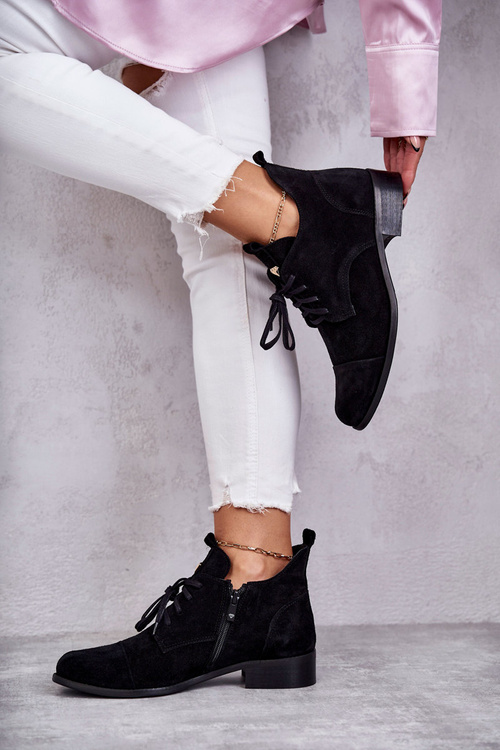 Suede Boots Lace -up Nicole 2781 čierna
