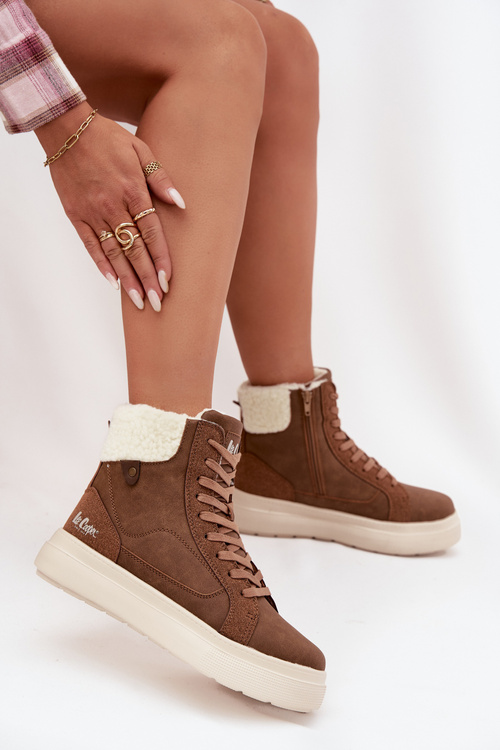 Dámské zimní boty s kožíškem Lee Cooper LCJ-25-01-3735 hnědé