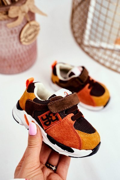 Dětská sportovní obuv se suchým zipem hnědé Jonaba