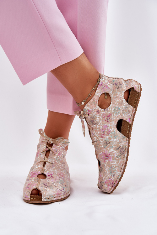 Vzorované Kožené Čižmy Maciejka 03426-48 Béžové