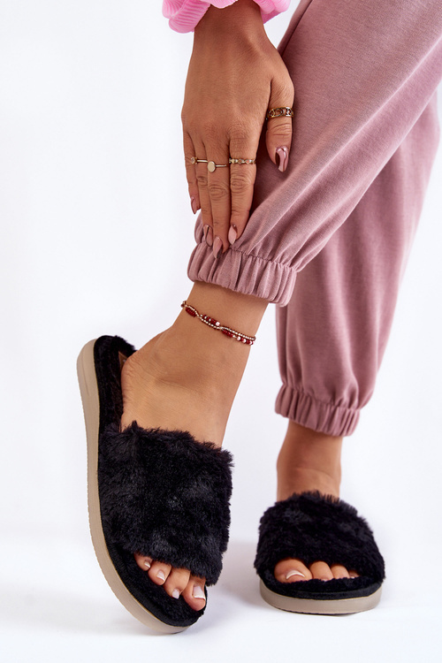 Domáce klapky Papcie s inblu EK-05-014 čierny