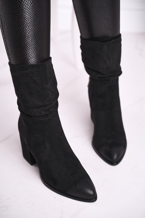 Dámské Kotníkové Boty Eko Semišové černé Up Side