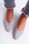 Dámské Baleríny Lu Boo Perforované Šedé Dessert