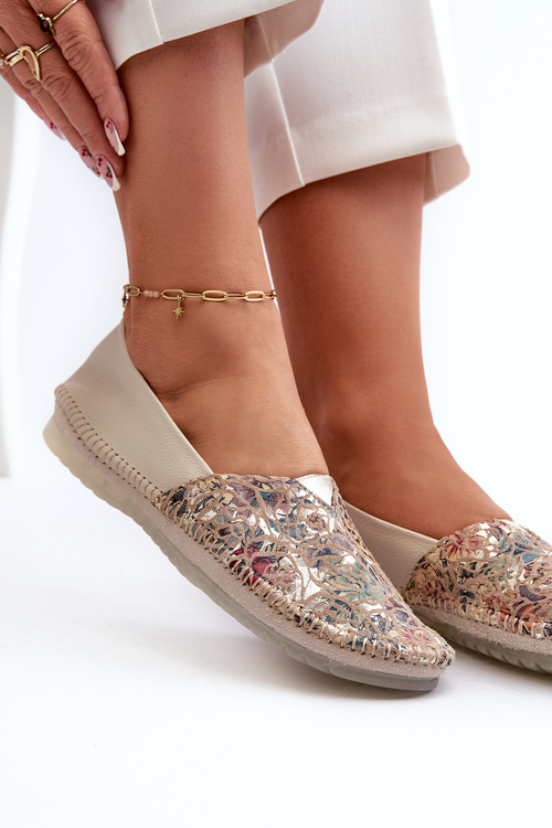 Dámske kožené balerínky Maciejka 1930B-04 Bežové