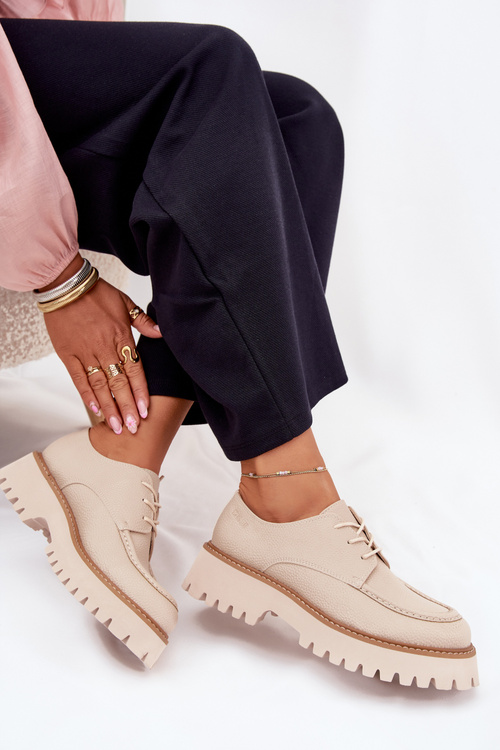 Dámské Mokasíny S Šněrováním Big Star NN274053 Béžové