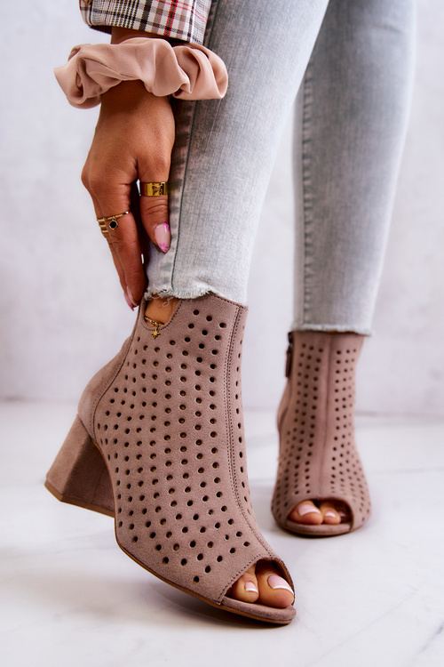 Maciejka Openwork Kožené topánky 05420-10 Tmaváčik