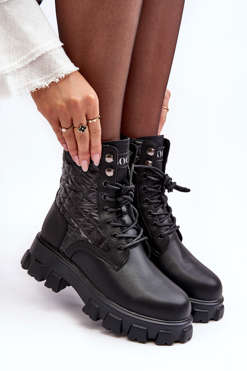 Ploché kožené topánky goe mm2n4021 čierna