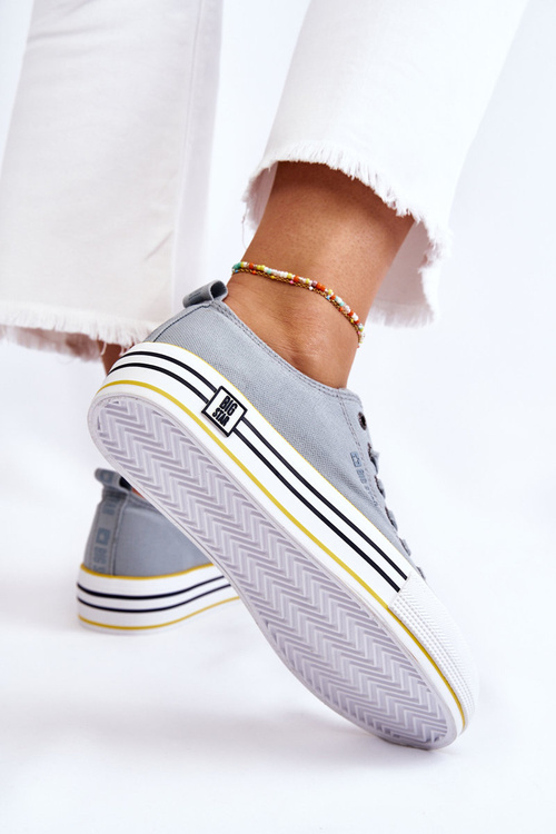 Dámske materiálové tenisky na veľkej hviezde LL274183 Svetlo modrá