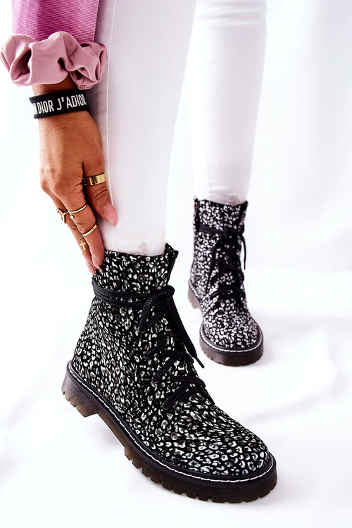 Dámské kotníkové boty Maciejka Černobílé 01609-48