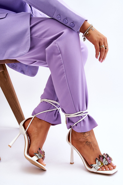 Vázané Sandály S Motýli Bíle Delmar