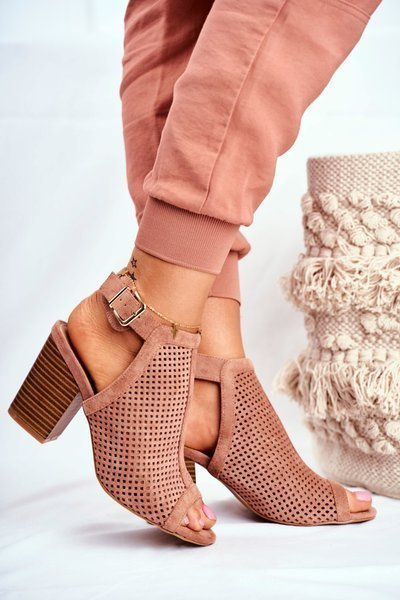 Dámské Jarní Boty Na Podpatku Semišové Růžové Paradise