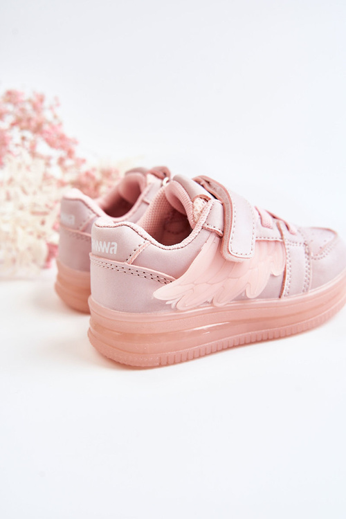 Detské kožené športové topánky ružový ružový anjel