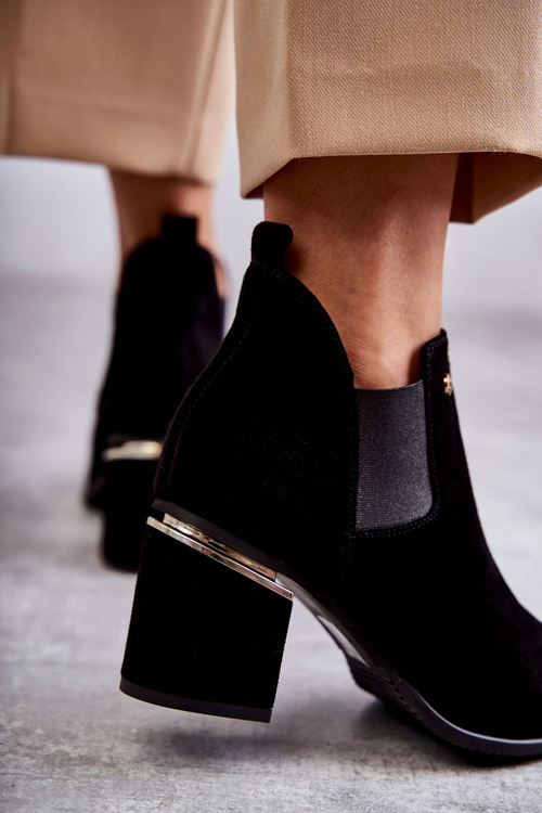 Semišové kozačky na vysokém podpatku Laura Messi 2506 černá