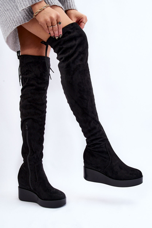 Dámske topánky topánok na klinách čierna Elori